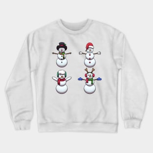 Happy Cartoon Snowmen Crewneck Sweatshirt